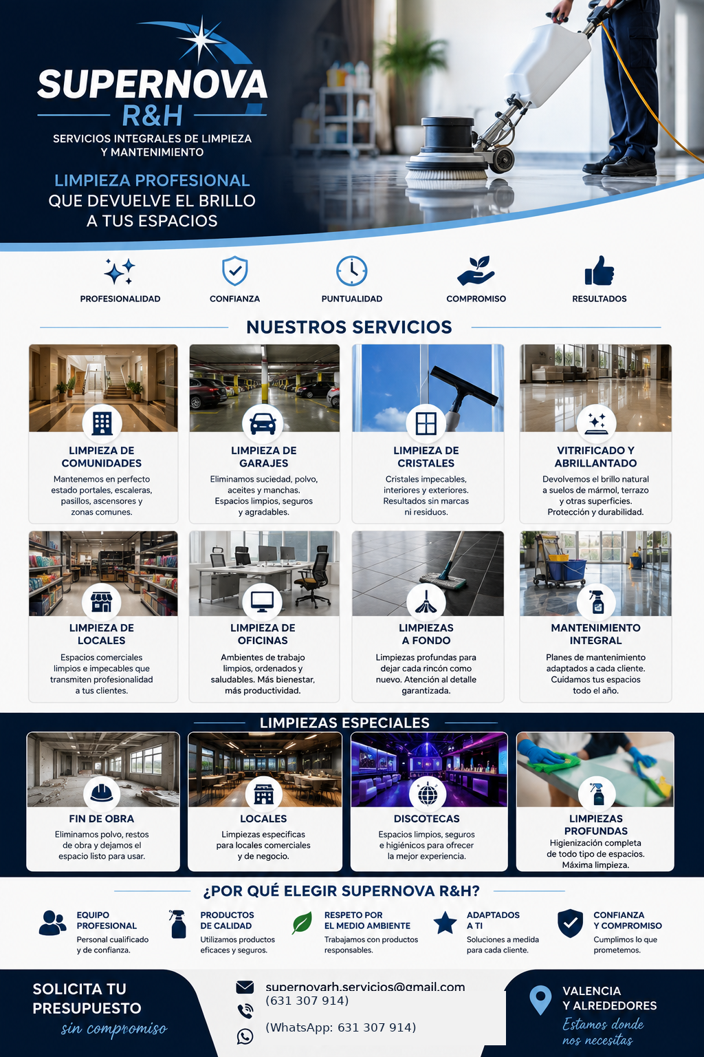 Catálogo de servicios de SUPERNOVA R&H